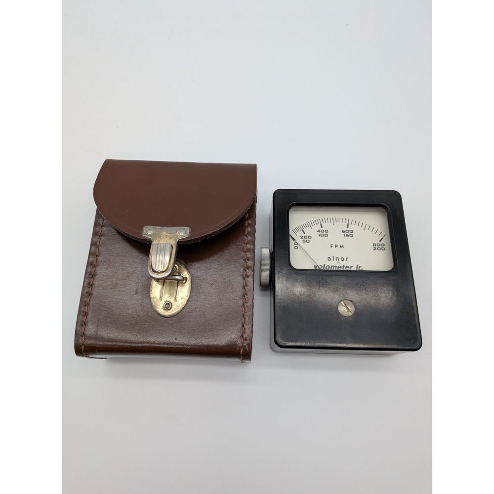 Vintage Alnor Velometer Jr Type 8100 Air Velocity Meter FPM Case HVAC *Tested